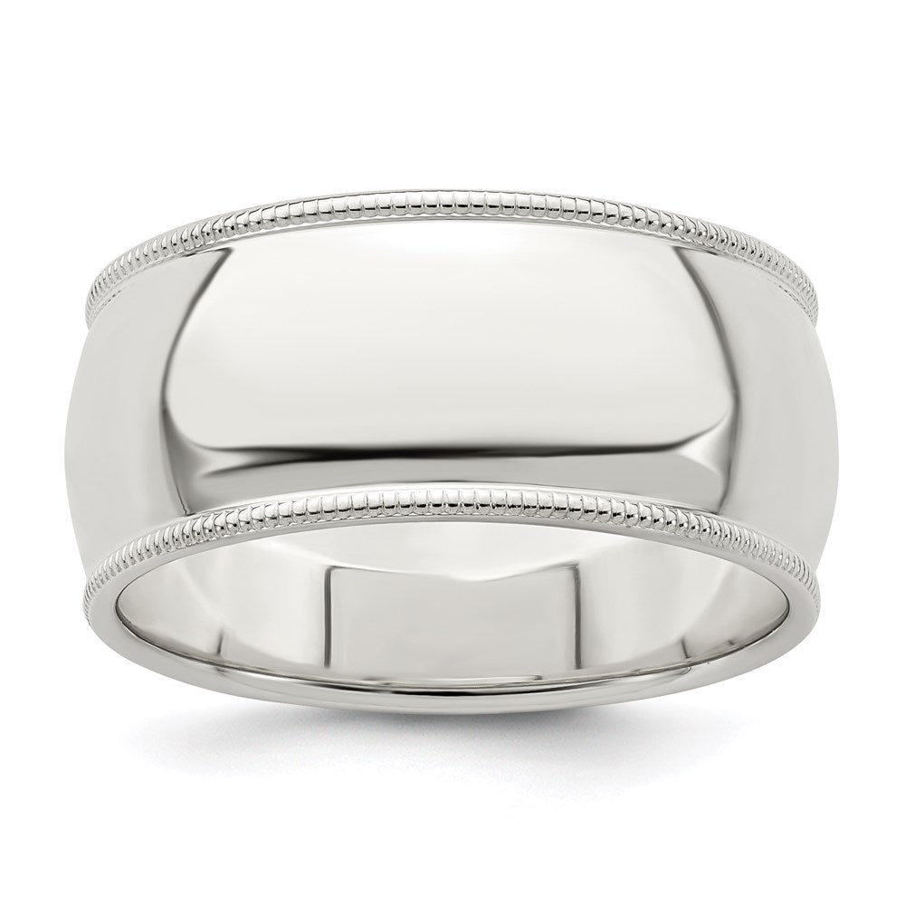 Sterling Silver 9mm Half Round Milgrain Size 13.5 Band