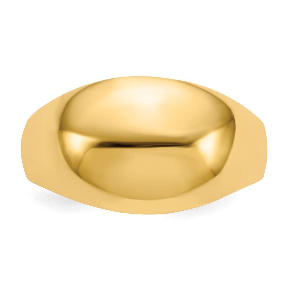 14K 10mm Domed-top Tapered Cigar Band Ring Size 7