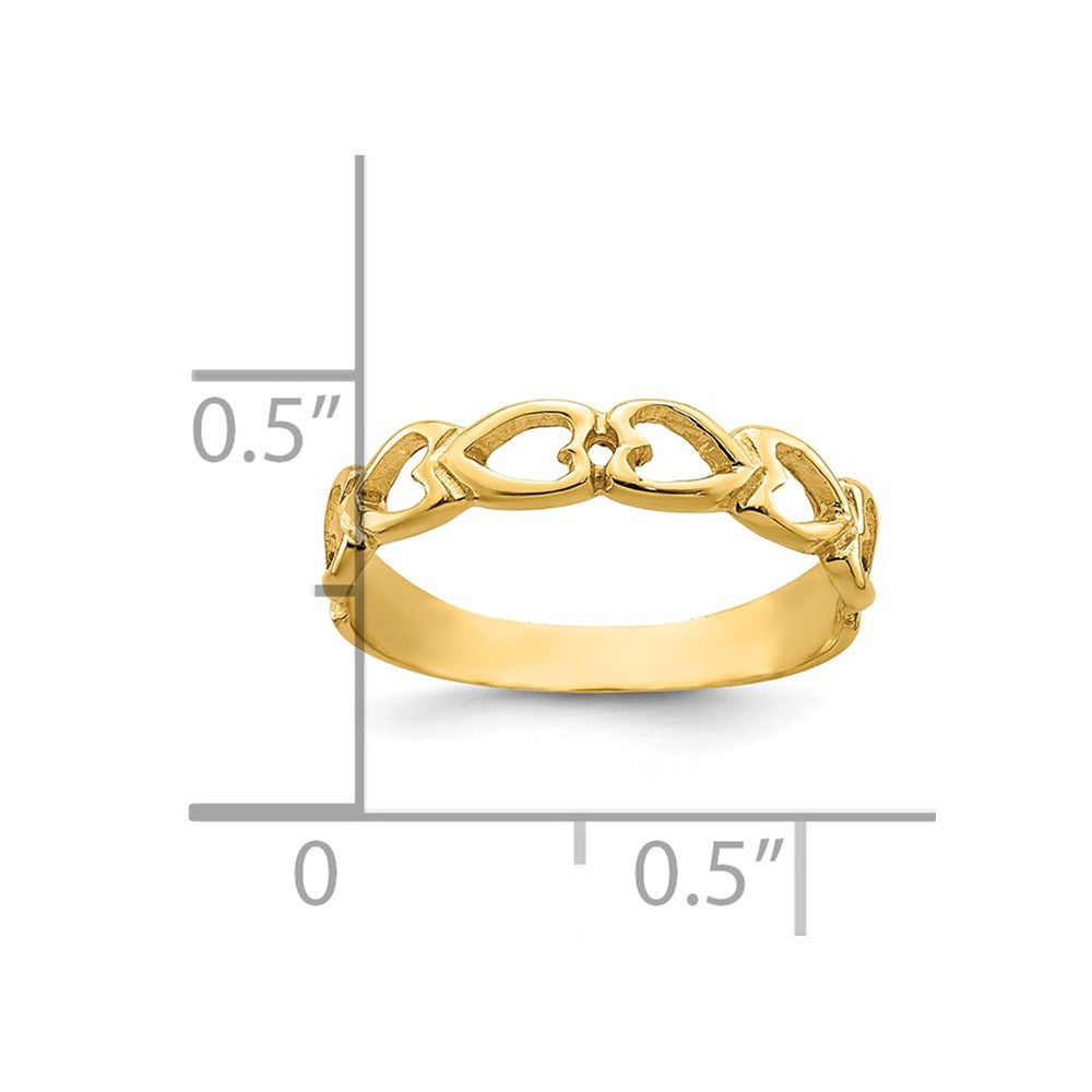 14k Open Hearts Baby Ring Size 3