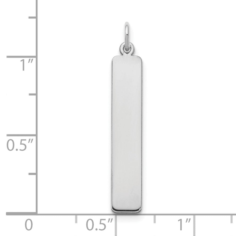 Sterling Silver/Rhodium-plated Large Blank Bar Charm