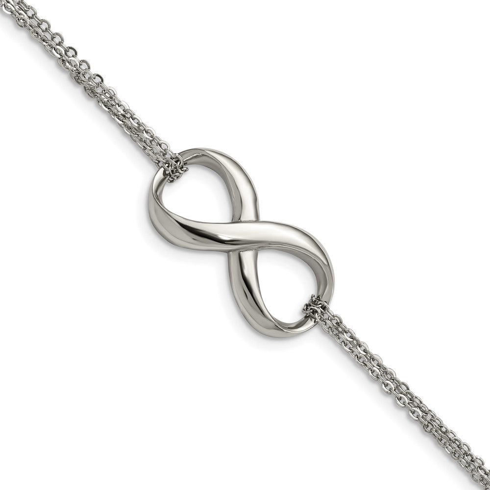 Stainless Steel Polished Infinity Symbol 7.5in Bracelet 7.25 inches