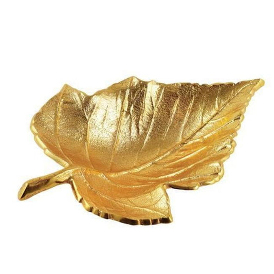 Small Gold-tone Aluminum Maple Leaf Tray QGM22345