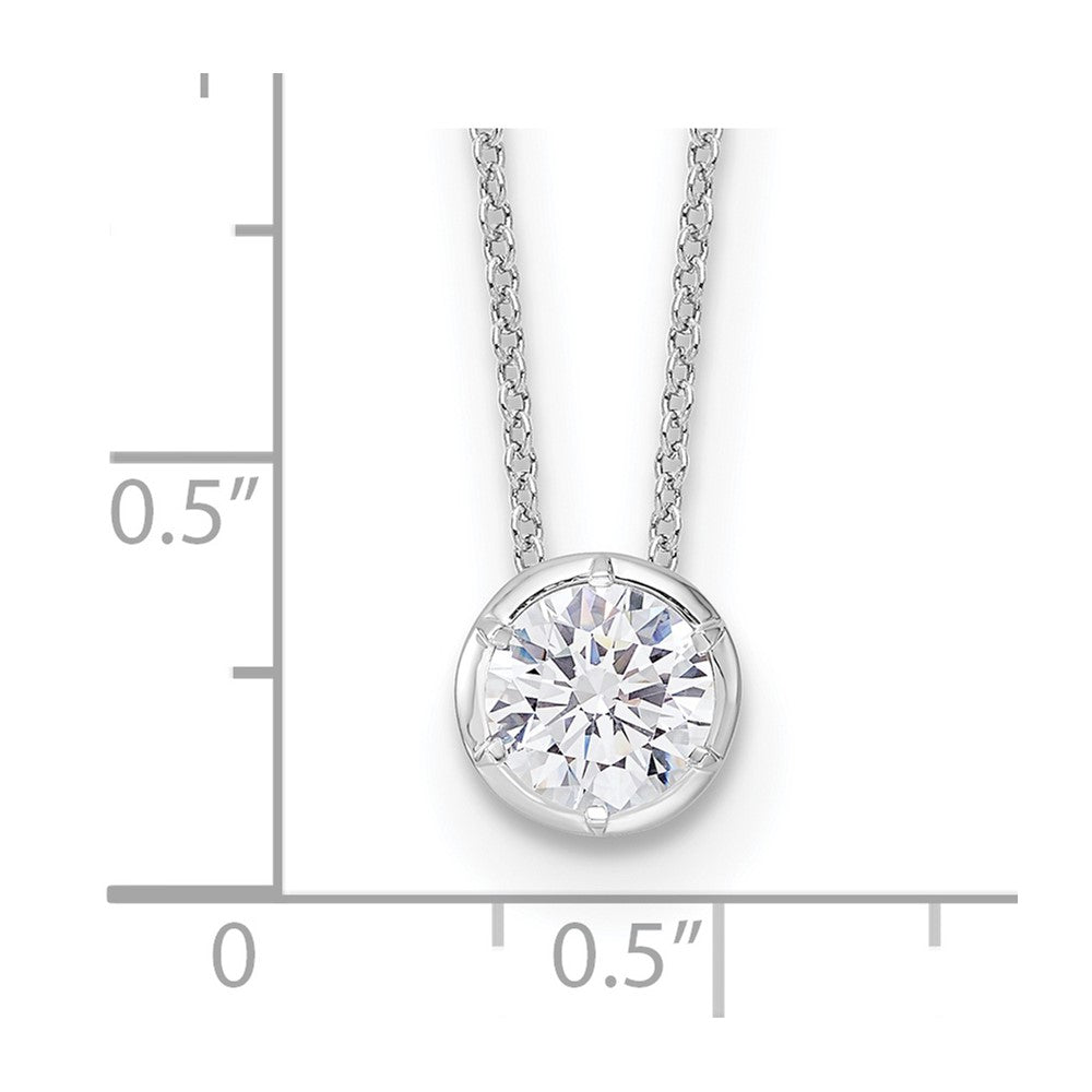 True Origin 14k White Gold 1 carat Lab Grown Diamond VS DEF 18 inch Solitaire Slide Necklace
