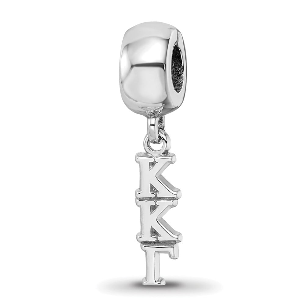 Sterling Silver RH-plate LogoArt Kappa Kappa Gamma Vertical Letter Bead QKKG005BD1-SS
