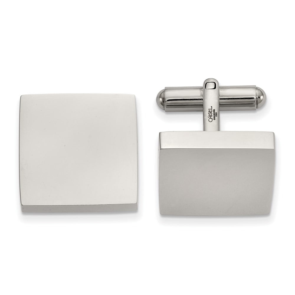 Stainless Steel Polished Square Cuff Links