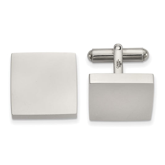 Stainless Steel Polished Square Cuff Links