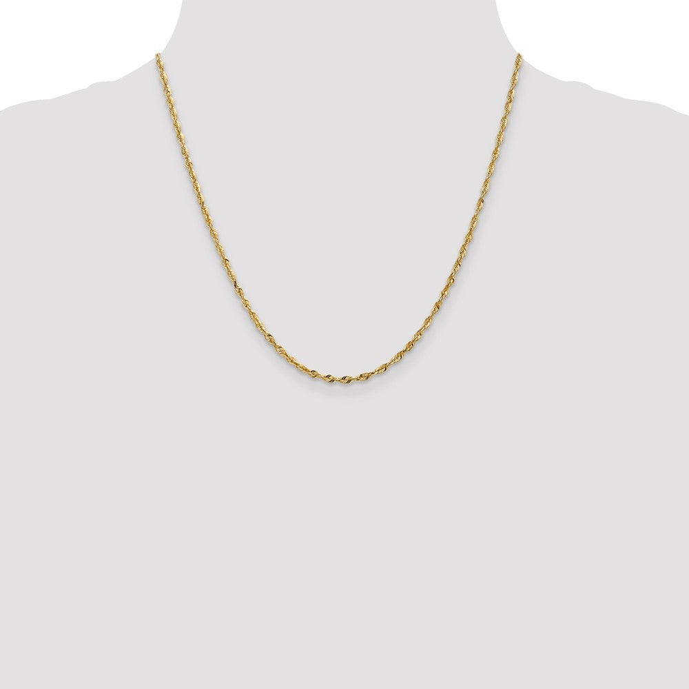 10k 2.50mm Extra-Light Diamond Cut Rope Chain
