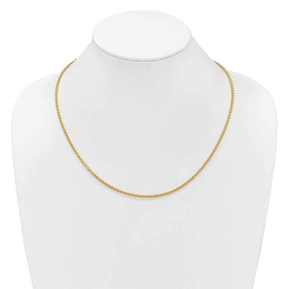 14K Adjustable 2.5mm Semi-solid Spiga Chain