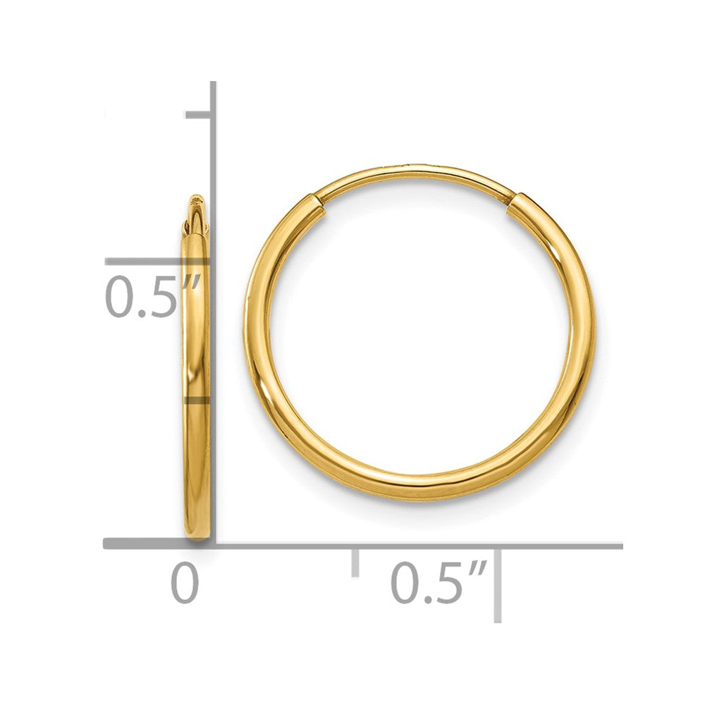 14k 1.00mm Endless Hoop Earring