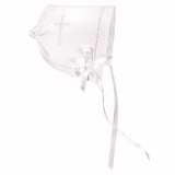 White Embroidered Cross Bonnet Becomes Wedding Hankie QGM2682