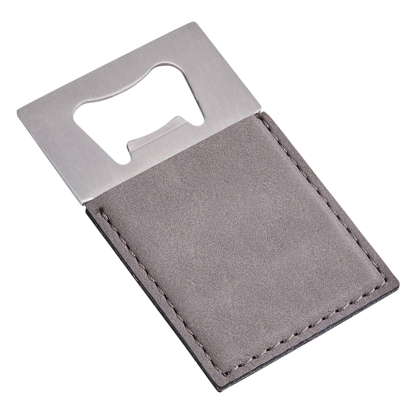 Contemporary Home Living 3.5" Gray Leatherette Bottle Opener