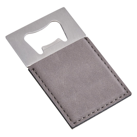 Contemporary Home Living 3.5" Gray Leatherette Bottle Opener