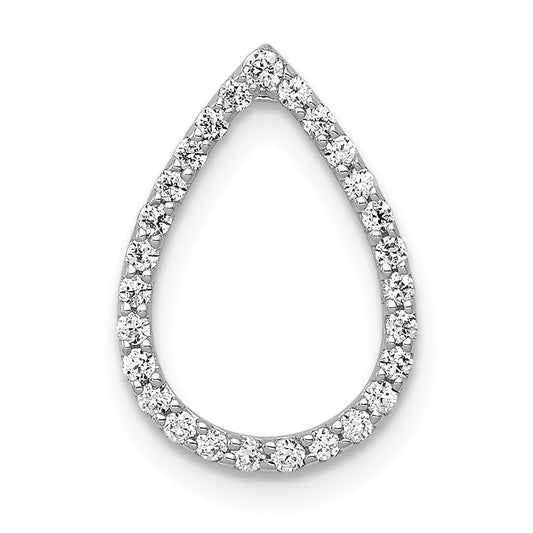 14k White Gold 1/5 carat Lab Grown Diamond VS/SI+ G+ Teardrop Chain Slide Pendant