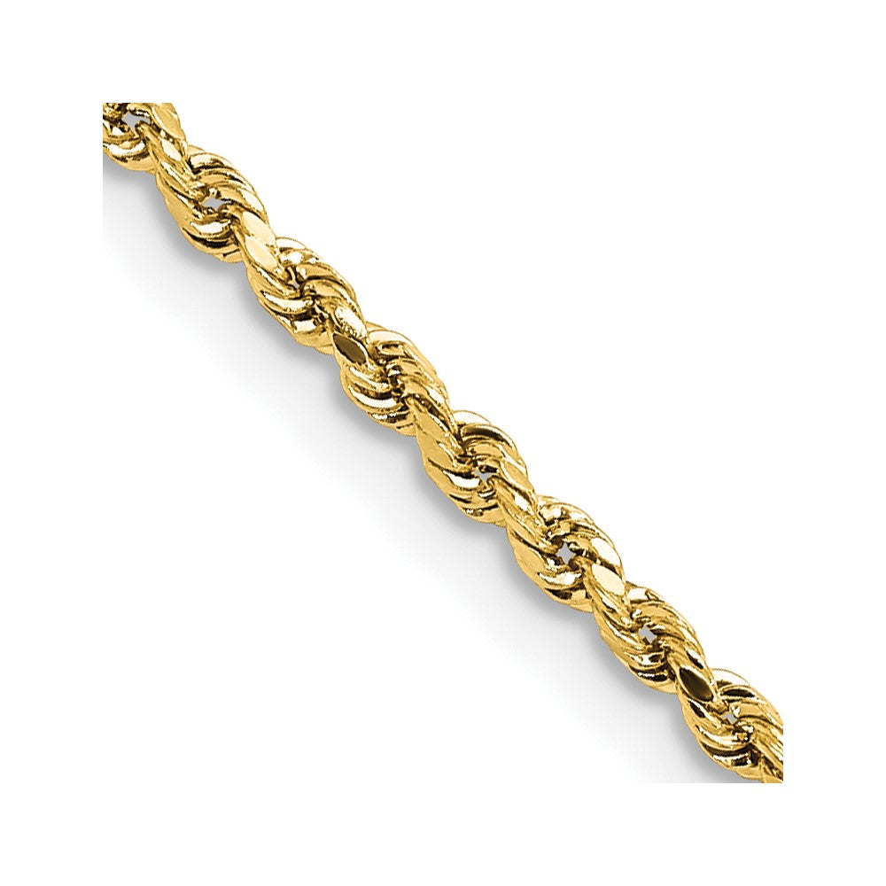 14k 2mm Lightweight D/C Rope with Lobster Clasp Chain