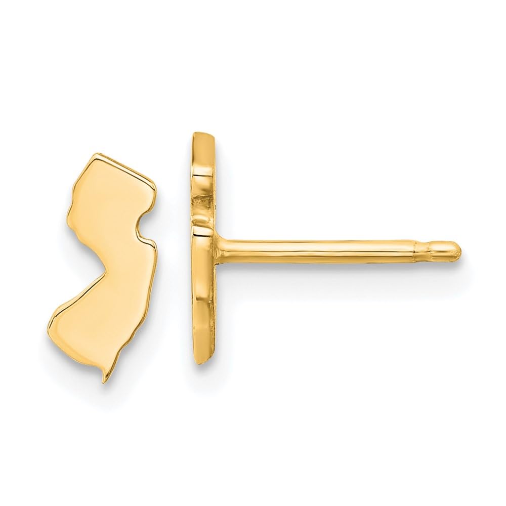 Sterling Silver/Gold-plated New Jersey State Earrings