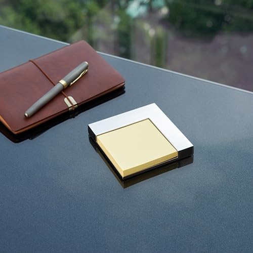 Silver-tone L-Shape Memo Holder with Memo Pad Included Q-GM2160