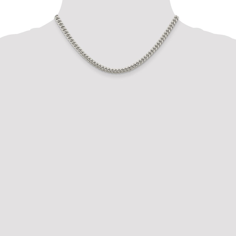 Sterling Silver 5mm Domed w/ Side D/C Curb Chain 16 Inches