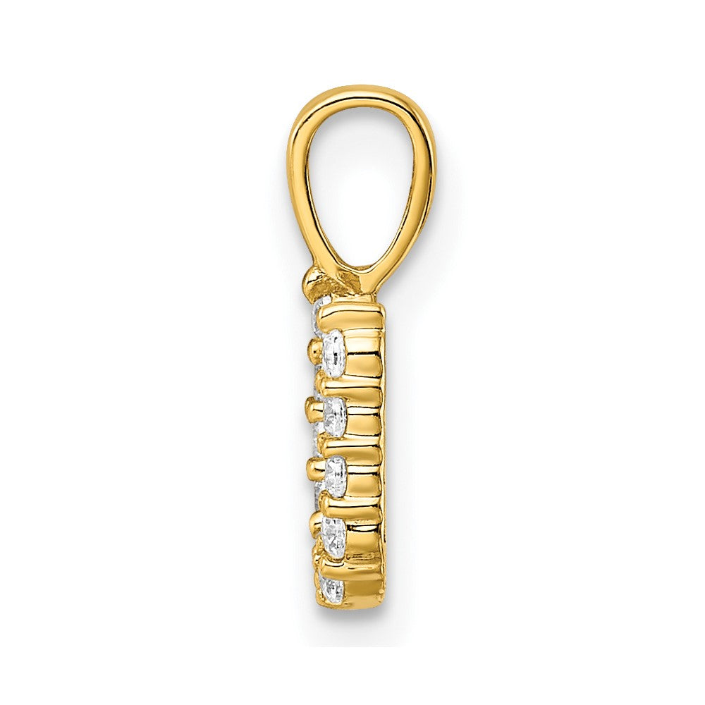 14k 1/8 carat Lab Grown Diamond VS/SI+ G+ Letter U Initial Pendant