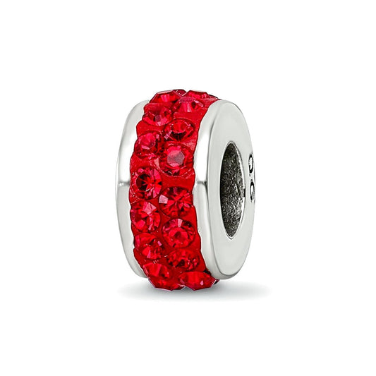 Sterling Silver Reflections Red Double Row Preciosa Crystal Bead