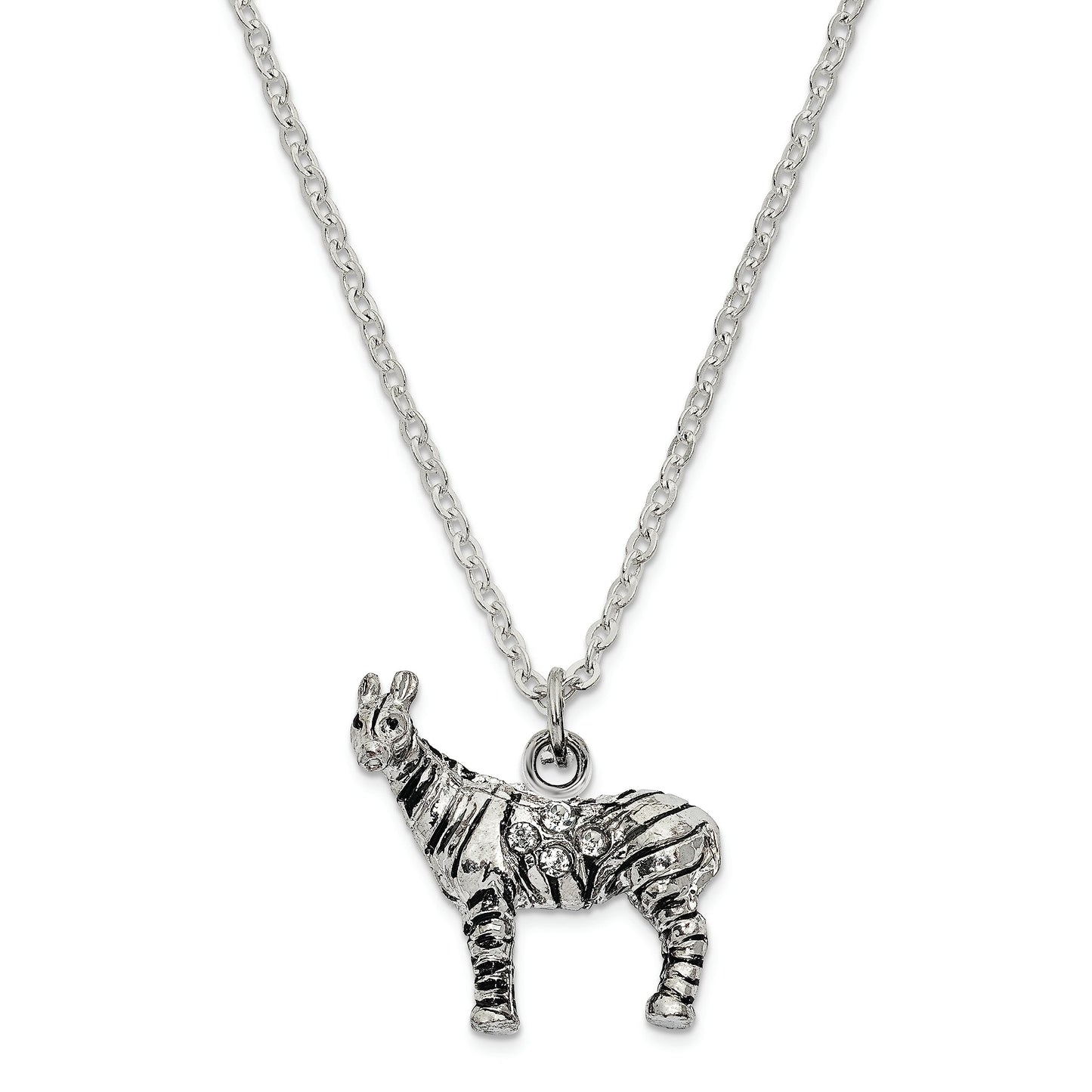 Pewter Full Crystal Zebra Trinket Box