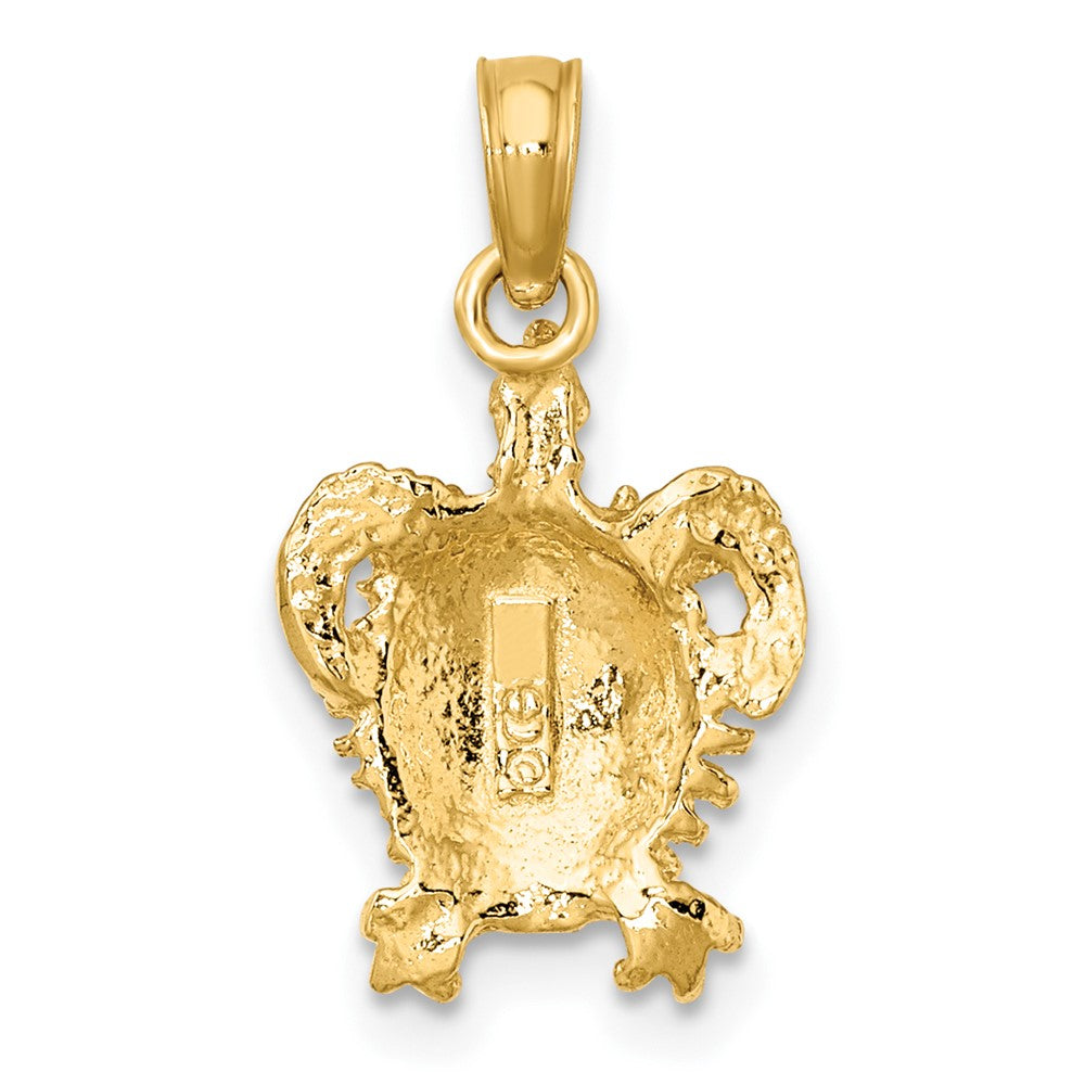 10K 2-D Sea Turtle w/ Spiny Shell Charm