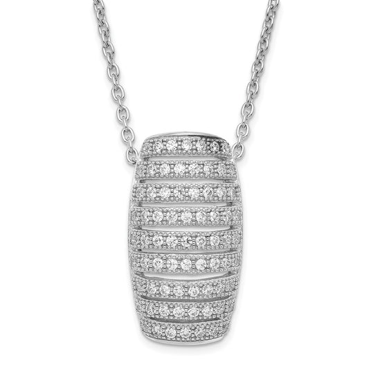 Sterling Silver & CZ Brilliant Embers w/ 2in ext Necklace