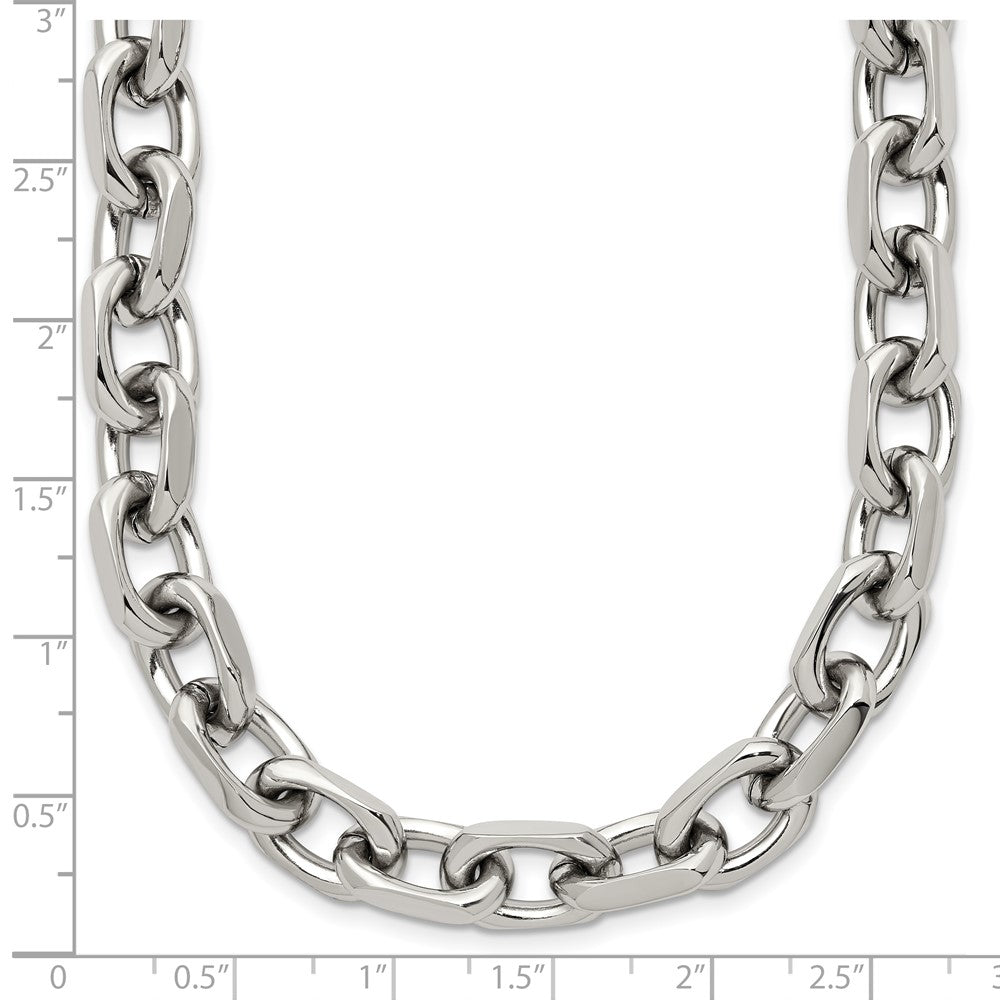 Stainless Steel Polished 8.5mm 24in Cable Chain