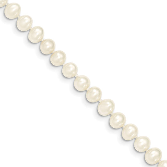 14k 5-6mm White Near Round Freshwater Cultured Pearl Bracelet