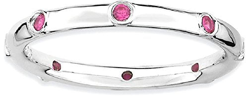 Sterling Silver Stackable Expressions Created Ruby Ring Size -7