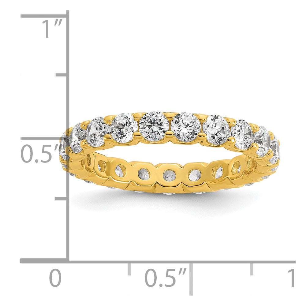 Sterling Shimmer Sterling Silver Gold-tone Flash Gold-plated 3mm CZ 20 Stone Eternity Band
