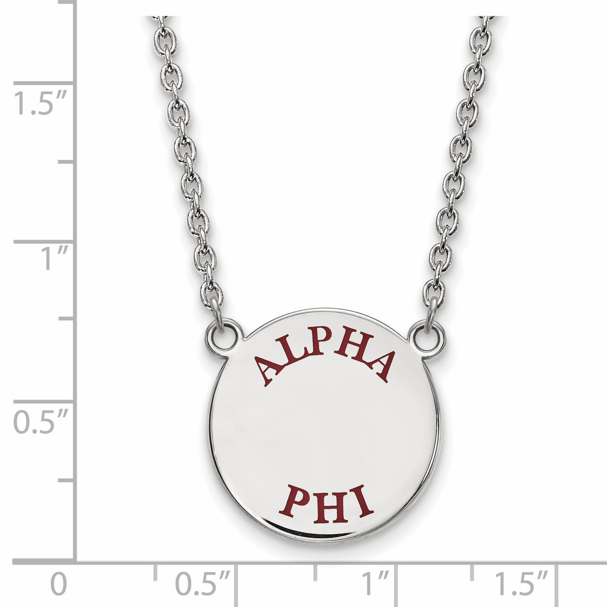 LogoArt Sterling Silver Alpha Phi Small Enameled Pendant Necklace With 18 Inch