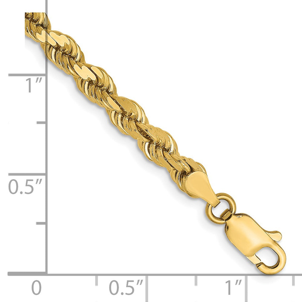 14K 4mm Diamond-Cut Rope Chain 8  inches