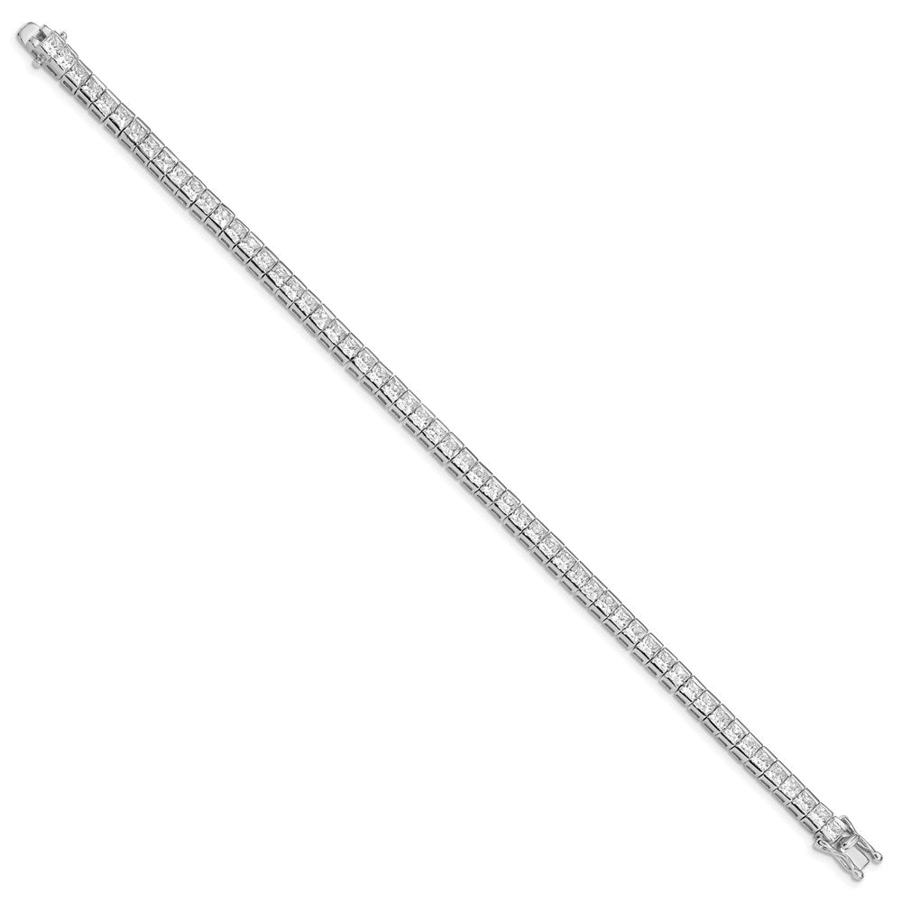 Sterling Silver Rhodium-plated CZ Tennis Bracelet 7.5 inches