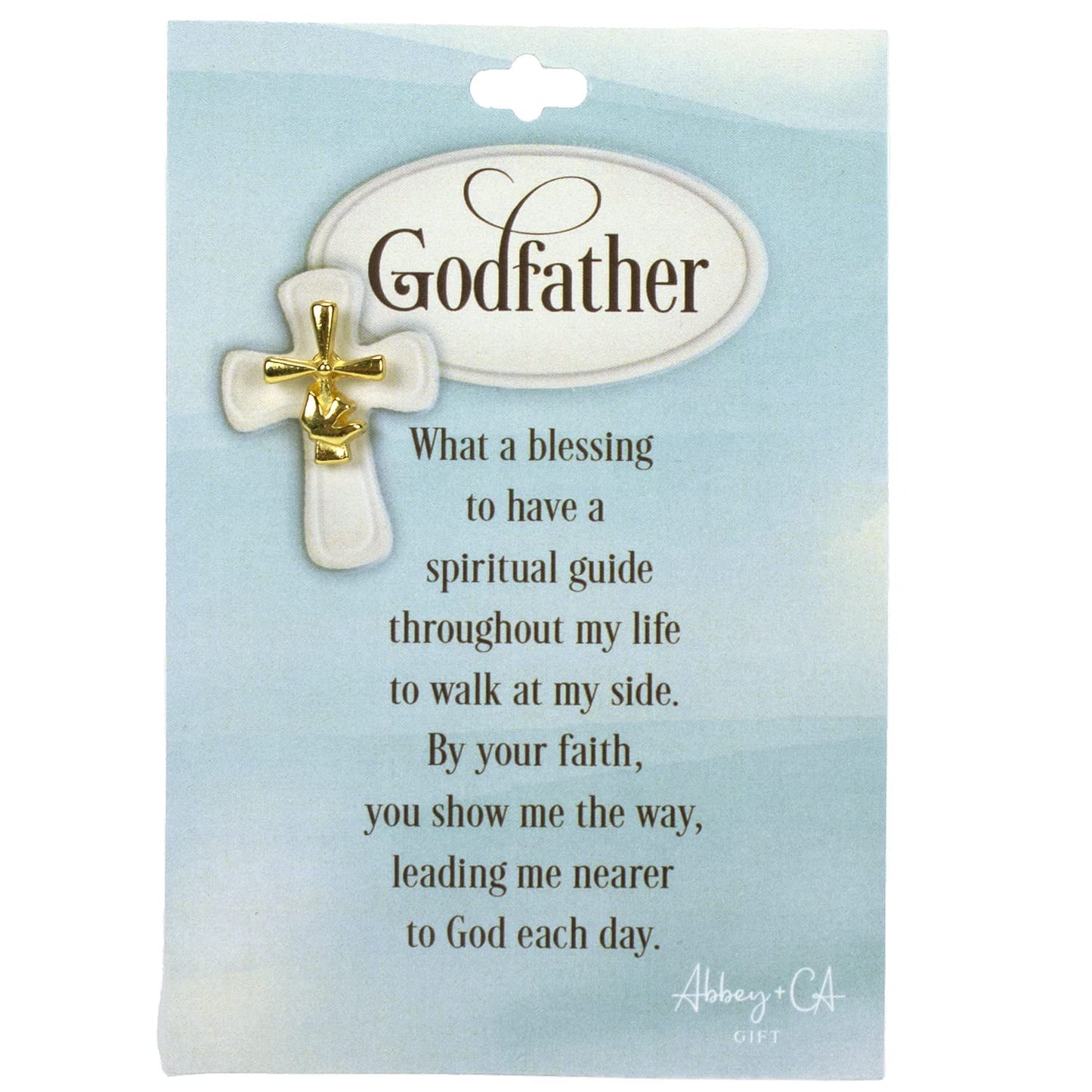Abbey & CA Gift Gold Godfather Cross/Dove Pin