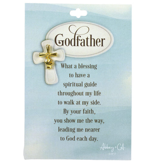 Abbey & CA Gift Gold Godfather Cross/Dove Pin