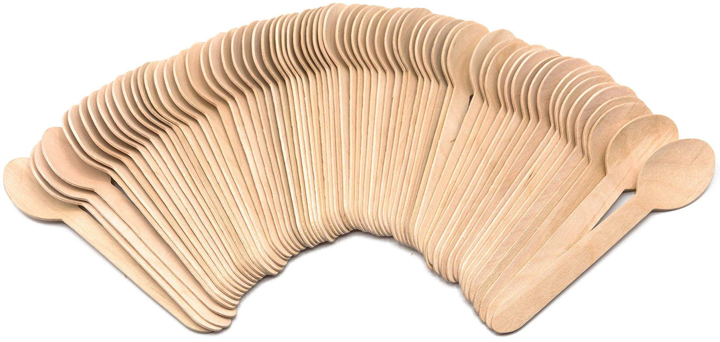 150-Piece Disposable Eco-friendly Wooden Spoons QGM22664