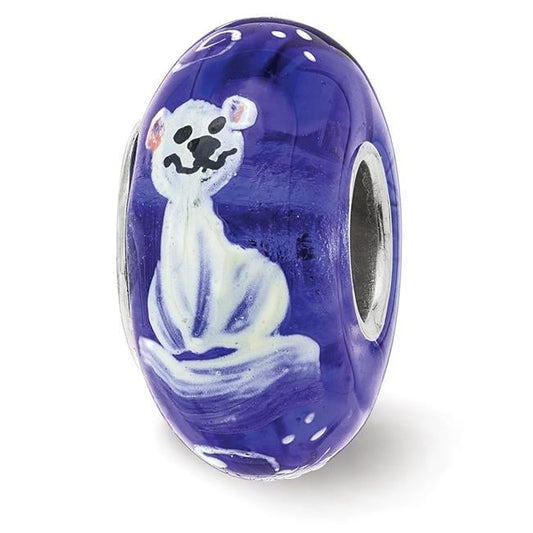 Reflection Beads QRS3898 Sterling Silver Reflections Hand Painted Little Nora Fenton Glass Bead