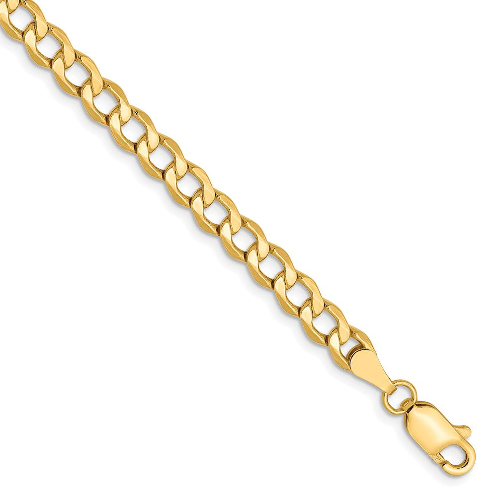 10K 4.3mm Semi-Solid Curb Chain 8  inches