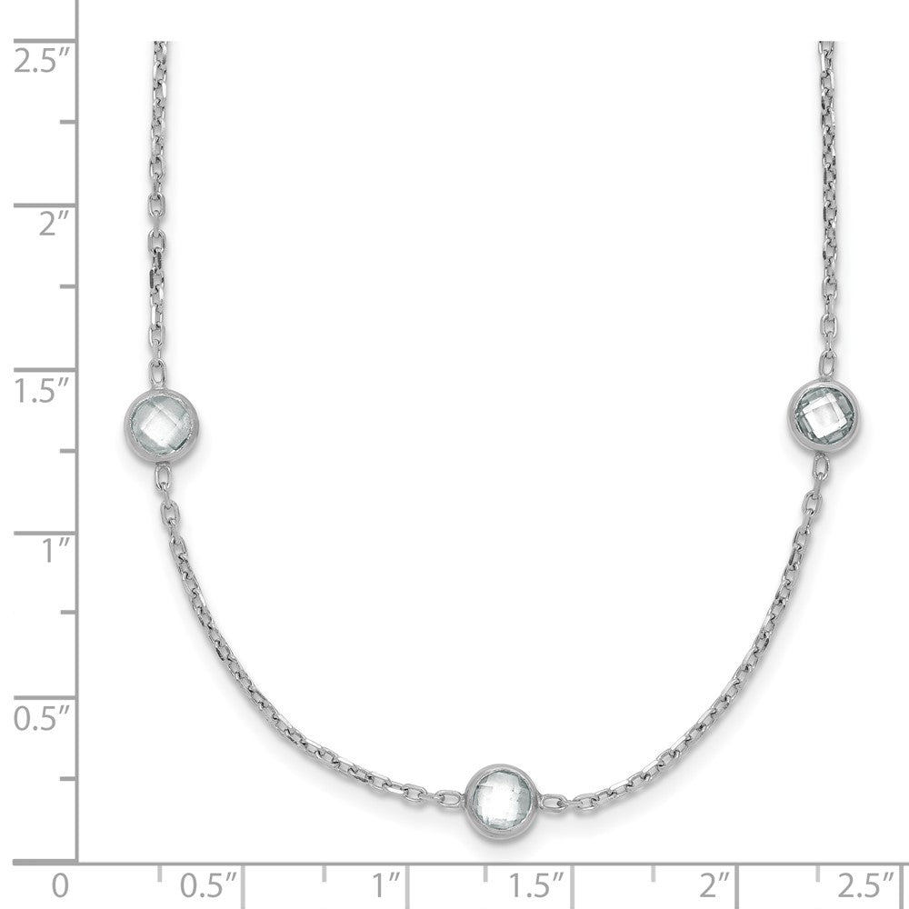 Sterling Silver Rhodium-plated 16-Station CZ Polished Necklace 36 Inches