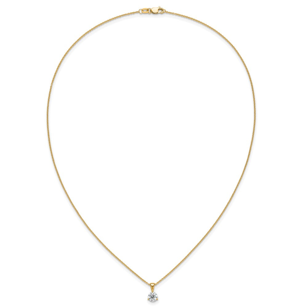 14k 1 carat Lab Grown Diamond VS/SI+ G+ Three Prong 18 inch Solitare Pendant Necklace