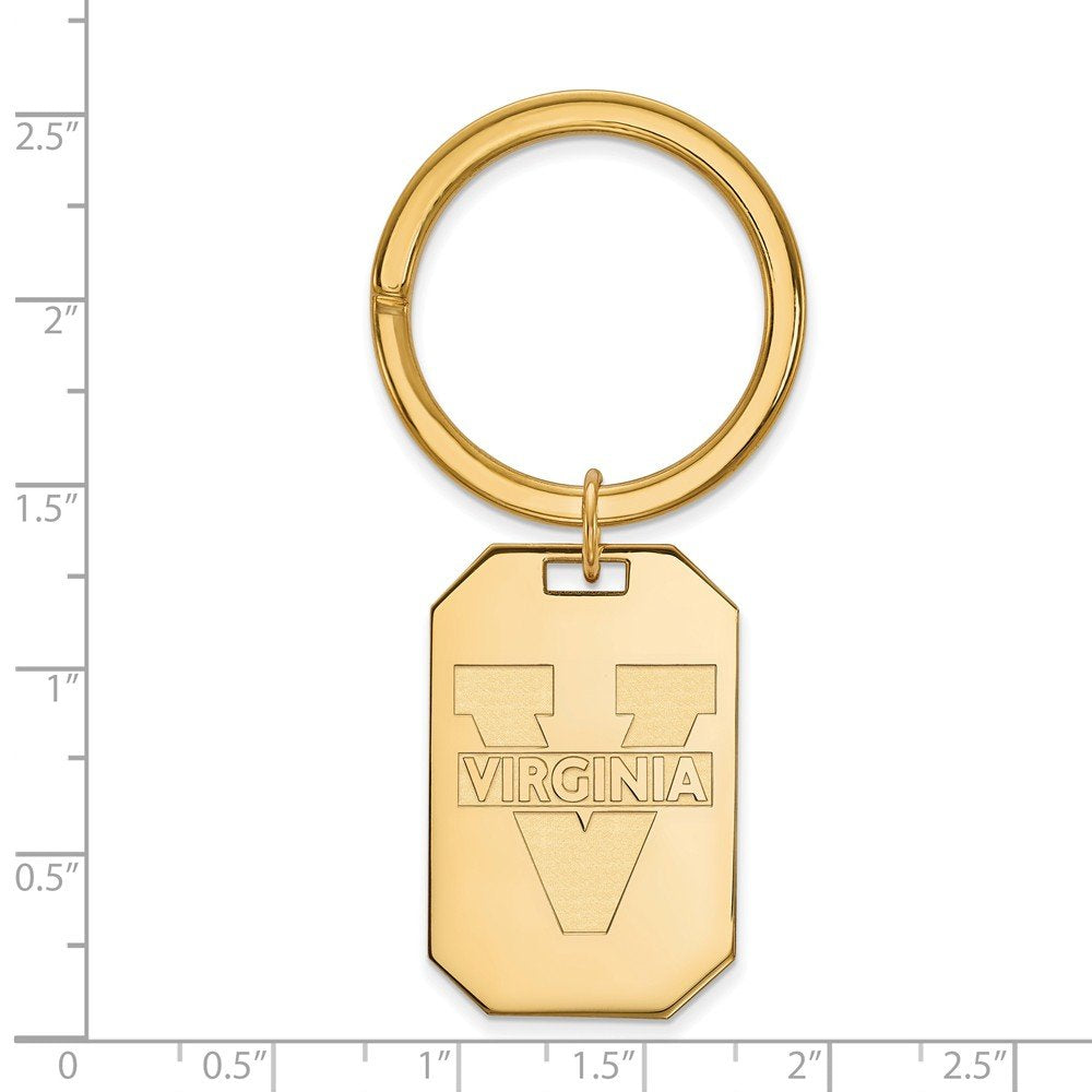14k Gold Plated Silver U of Virginia Key Chain