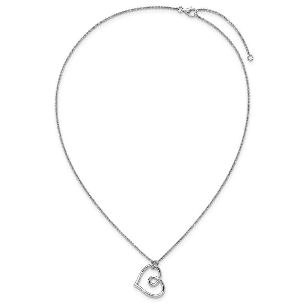 Sterling Silver Open Heart Pendant Necklace