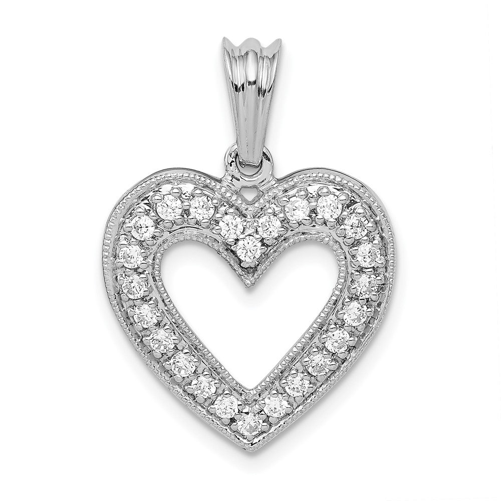 14k White Gold 1/3 carat Lab Grown Diamond VS/SI+ G+ Heart Pendant