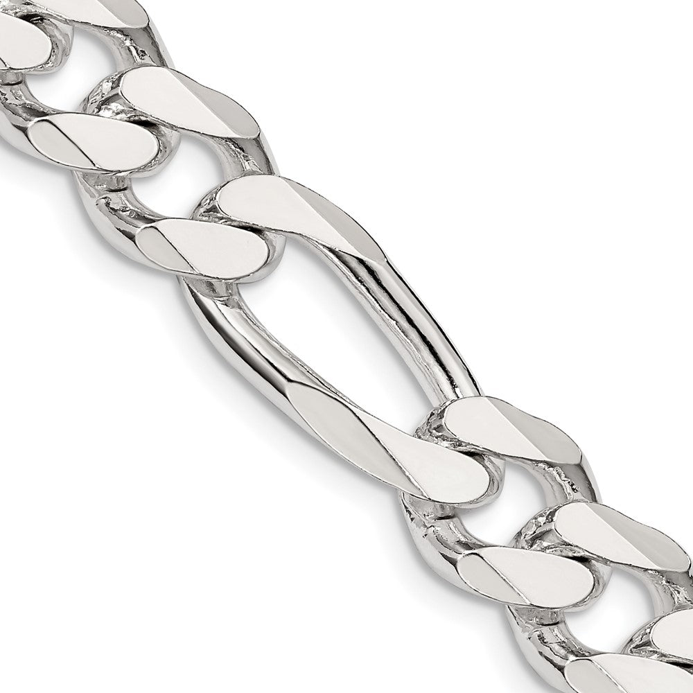 Sterling Silver 10.75mm Figaro Chain 26 Inches