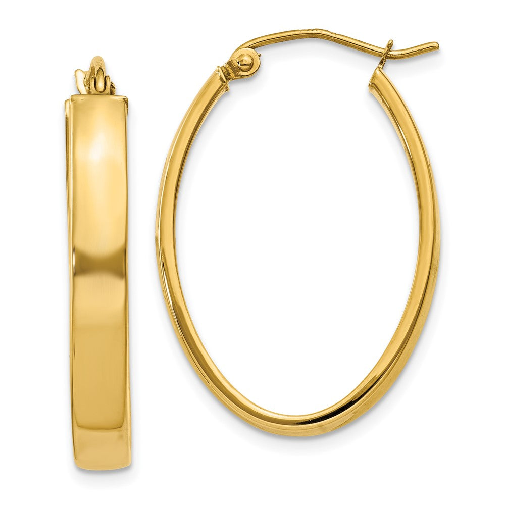 10k Lightweight Oval Hoop Earrings