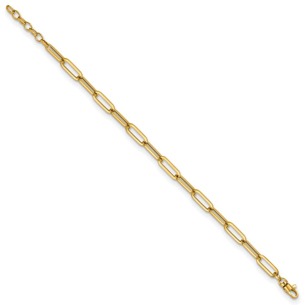 14K Polished Fancy Link with 1in ext Bracelet 8.5  inches