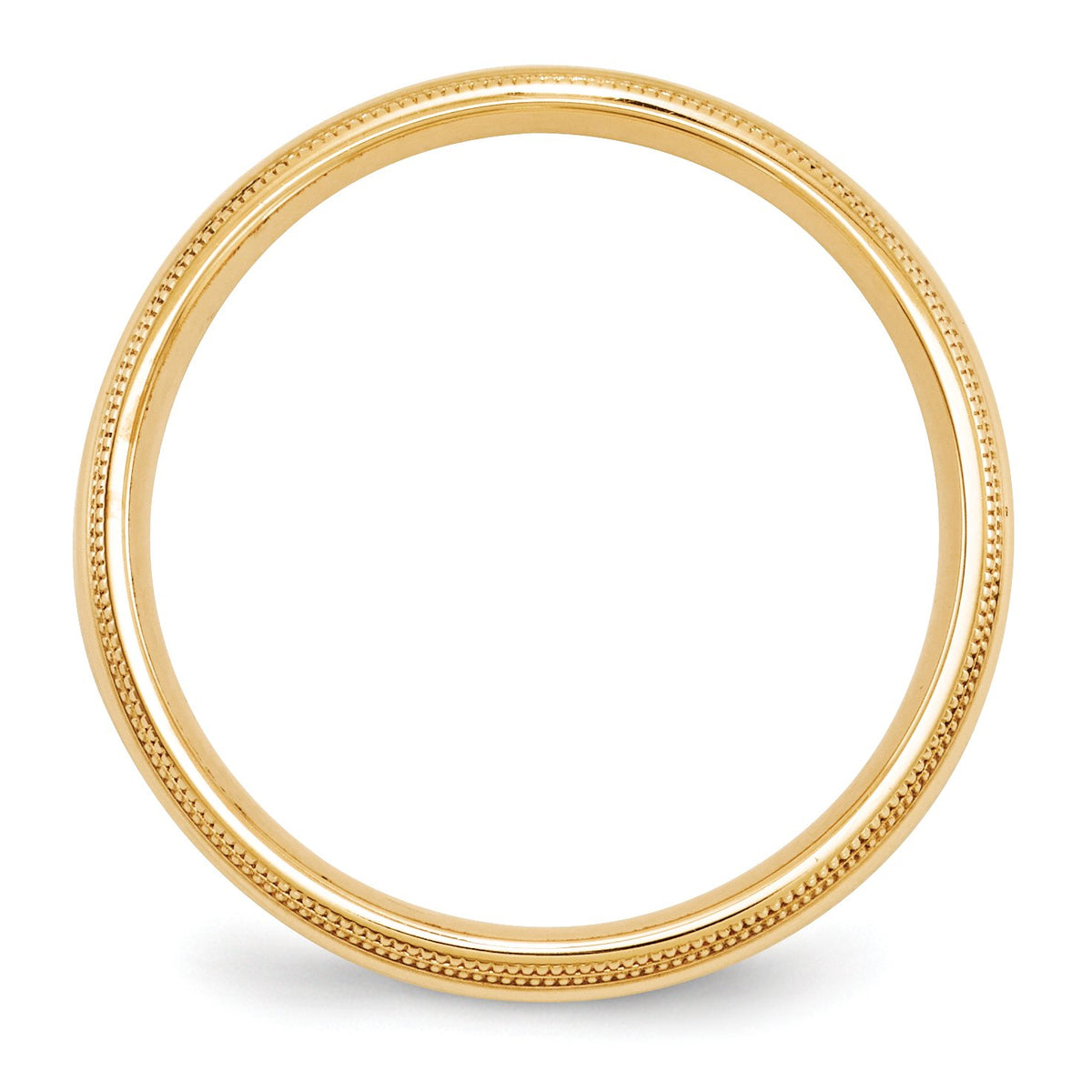 14k Yellow Gold 5mm Double Milgrain Comfort Fit Wedding Band Size 6.5
