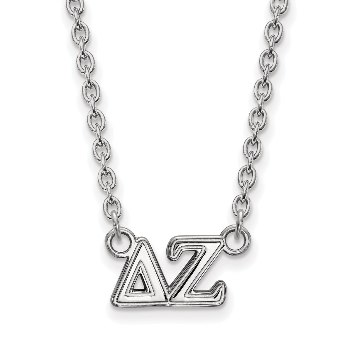 LogoArt Sterling Silver Delta Zeta Medium Pendant Necklace With 18 Inch