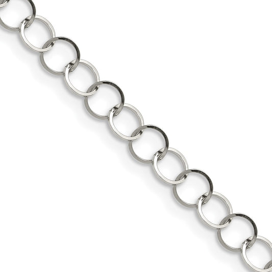 Stainless Steel Polished 22in Fancy Link Chain