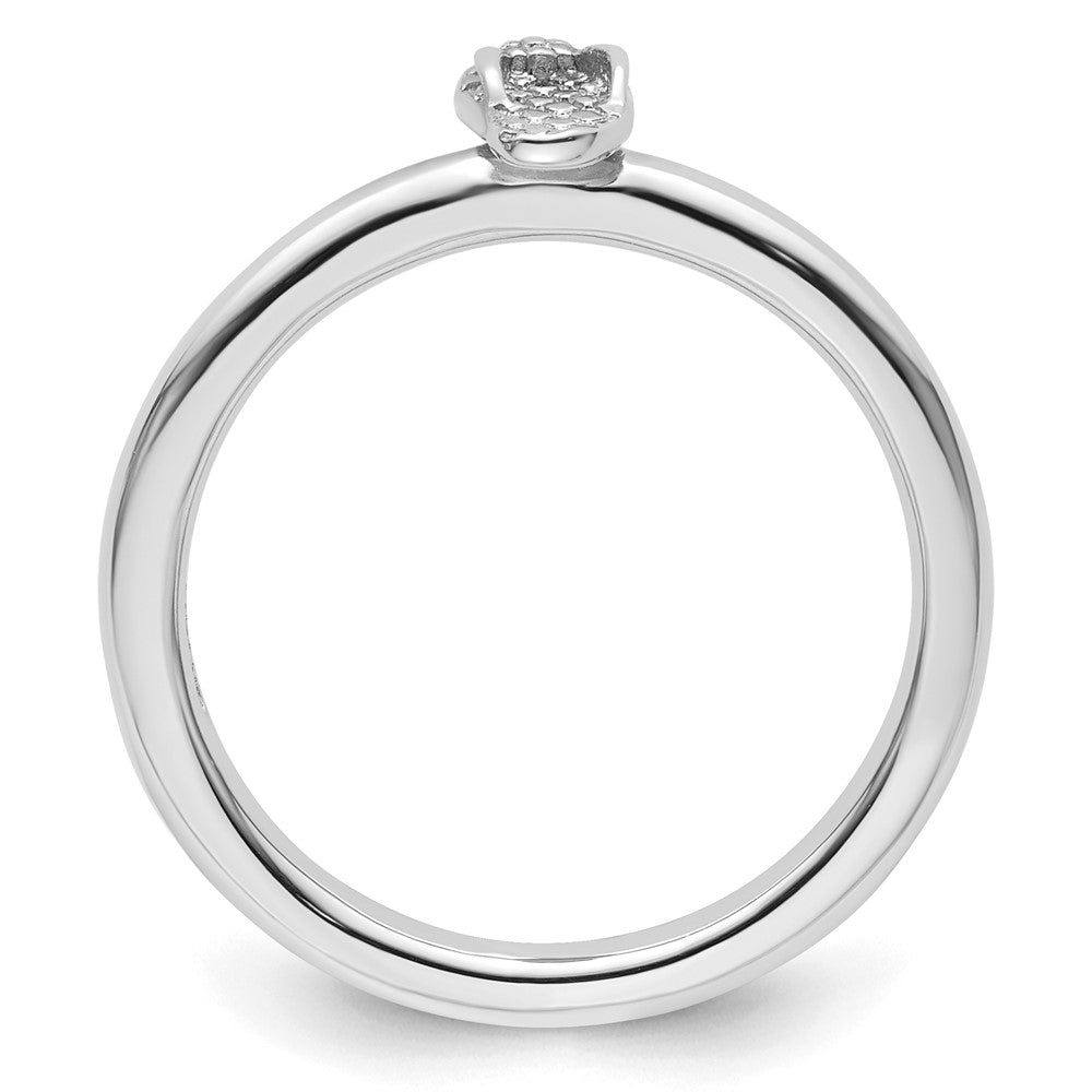 Sterling Silver Stackable Expressions Rhodium Flip Flop Ring Size -8
